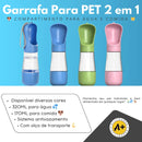 Garrafa Bebedouro e Comedouro Pet Portátil 2 Em 1 Água e Ração