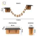Playground Para Gato 10 Peças  Prateleira e Arranhador