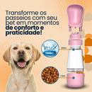 Garrafa Bebedouro e Comedouro Pet Portátil 2 Em 1 Água e Ração