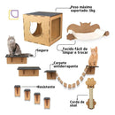 Playground Para Gato 10 Peças  Prateleira e Arranhador