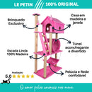 Arranhador Gato Casa Três Andares com Rede e Escada e Túnel